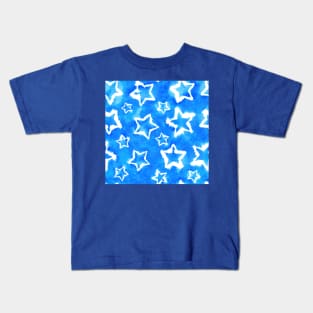 Blue Tie Dye Stars Kids T-Shirt
